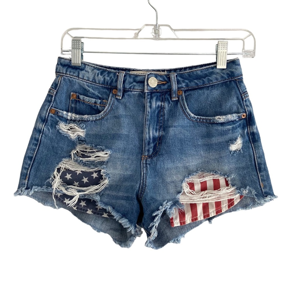 Garage Denim USA Festival Distressed Shorts - Size 1